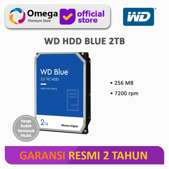 Harddisk WD Blue 2TB 3.5" SATA3