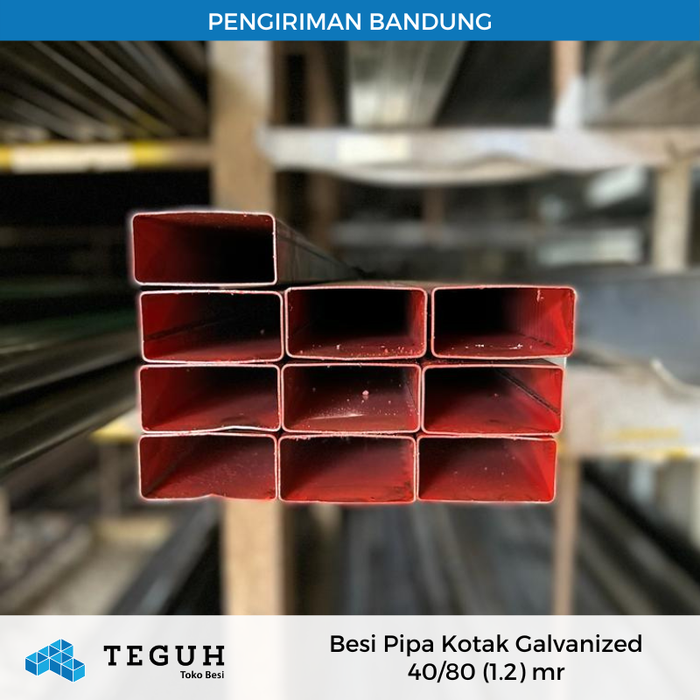 Gambar Besi Pipa Kotak Galvanized 40/80 (1.2) mr dari Teguh tokobesi Kota Bandung Tokopedia