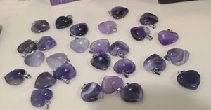 Pendant Amethyst Natural Heart 2 cm (Harga per pcs)