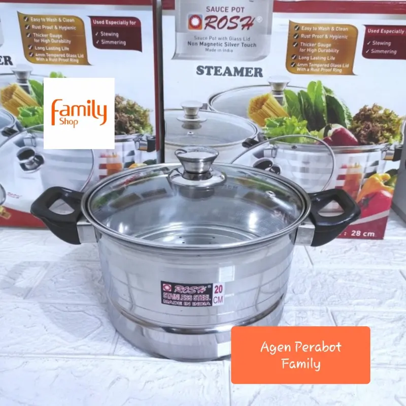Sauce Pot Rosh 26 cm Panci Steamer Sarangan Kukus Kukusan Langseng Ori 0