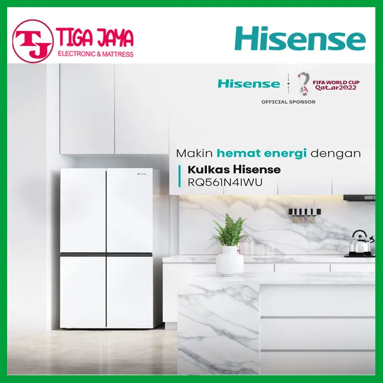 HISENSE RQ561N4IWU KULKAS 4 PINTU SIDE BY SIDE 507L KULKAS INVERTER