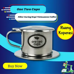 One Two Cups Vietnam Drip Coffee Filter Pot Saringan Kopi 124ml 7Q - LC1 - Silver