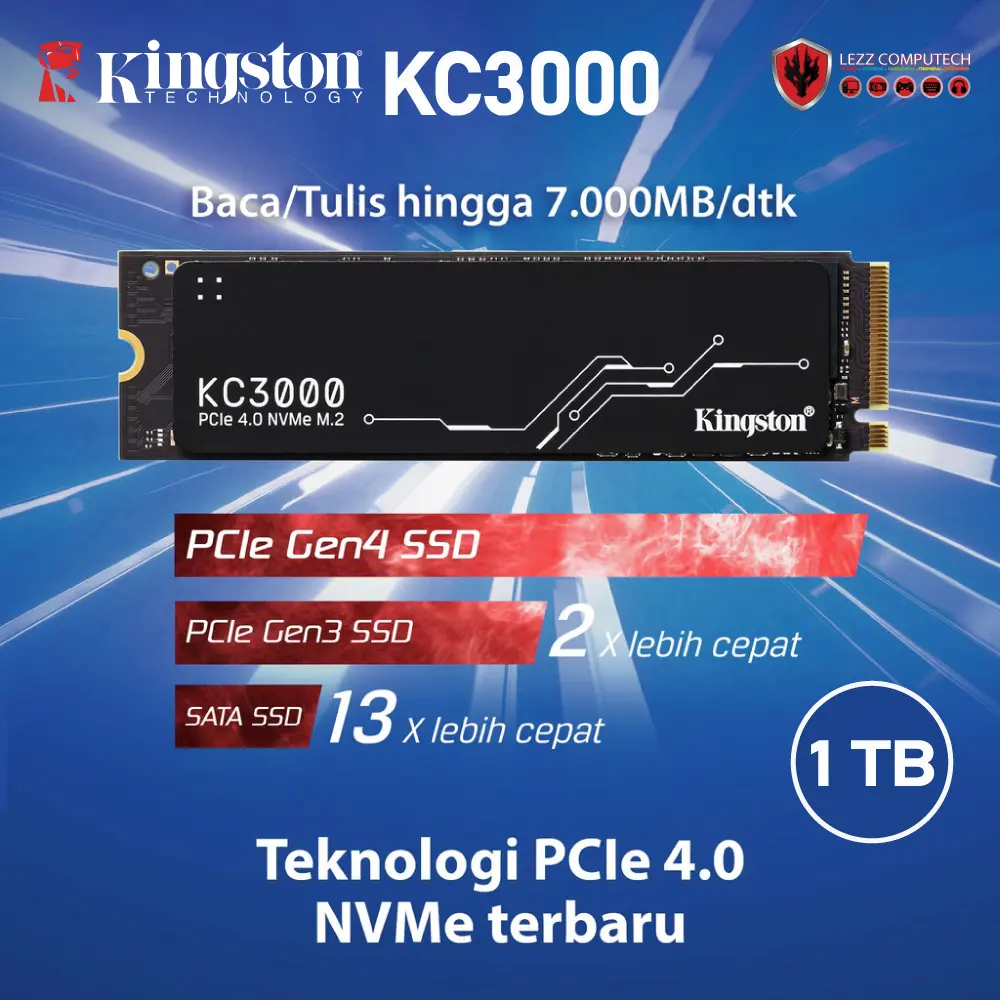 Kingston KC3000 1TB | 1024GB PCIe 4.0 NVMe M.2 SSD