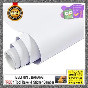 Stiker putih doff/mate / skotlet putih doff/mate