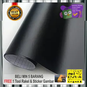 Stiker hitam doff/mate / skotlet hitam doff/mate