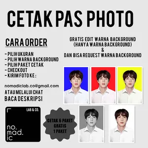 Cetak Pas foto print cuci photo sangat murah gratis edit background