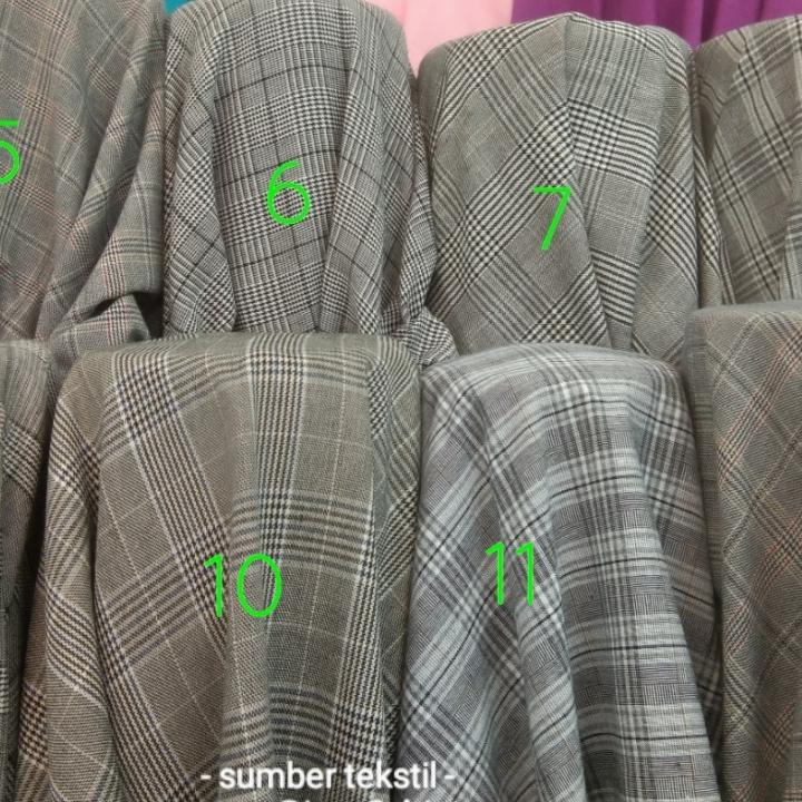 kain katun semi wol kotak bahan celana dan blezer 1
