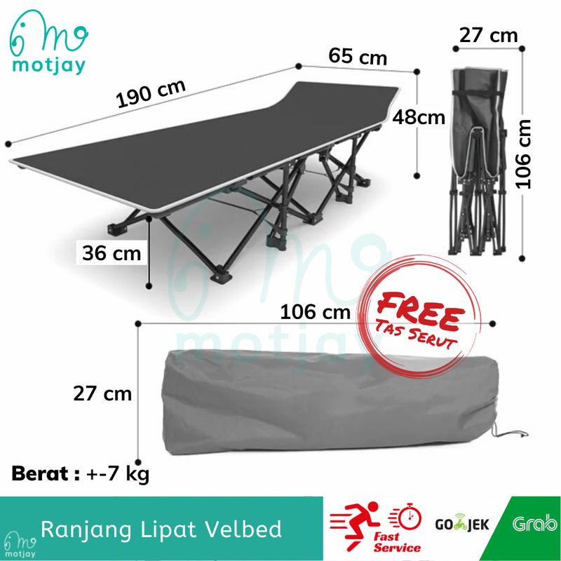 Ranjang Lipat Kasur Lipat Folding Velbeg Rangka Besi Kuat 0