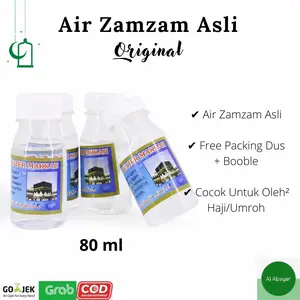Air zamzam 80ml Asli Oleh Oleh Haji dan Umroh Botol Air Zam zam 80 ml