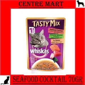 Whiskas Tasty Mix Seafood Cocktail 70gr (Gratis Ongkir)