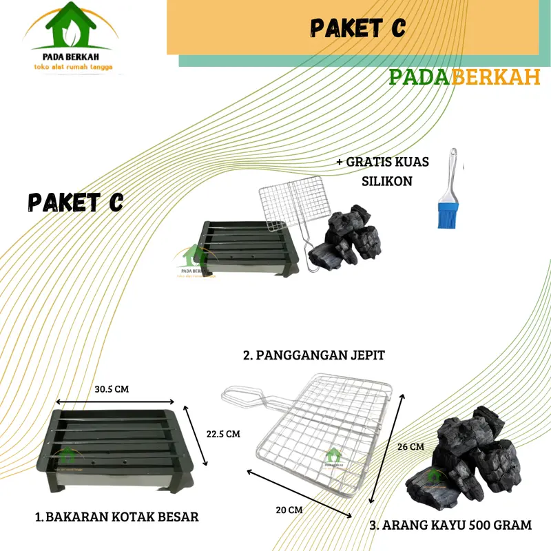 Paket Hemat Promo Bakaran Murah Jepitan Panggangan Arang Tusuk Sate 3