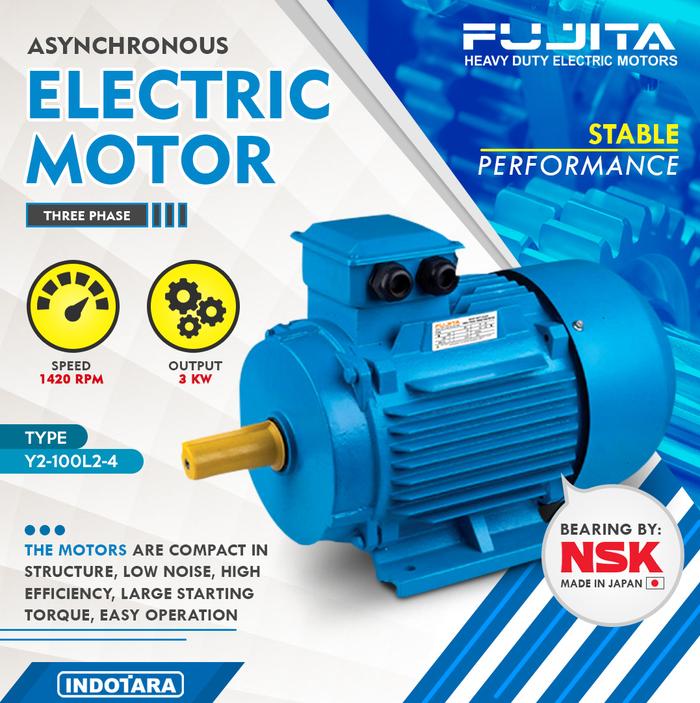Gambar Fujita Electric Motor 3 Phase Y2 100L2 4 (4HP/3KW) dari PT. Indotara Persada Kab. Tangerang Tokopedia