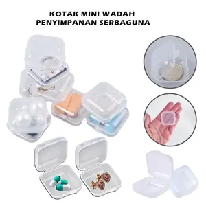 Kotak Mini Transparan wadah Tempat Pil Obat Kapsul aksesoris perhiasan