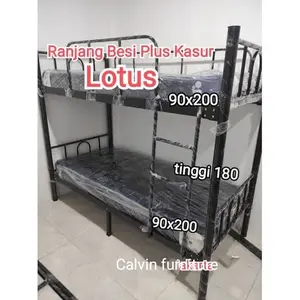 RANJANG TINGKAT BESI+KASUR BUSA LOTUS 90X200CM