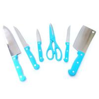 Gambar Pisau Dapur Stainless Rak Plastik + Talenan 8 pcs Random Color Q2-013p dari Formiana Kota Surabaya 3 Tokopedia