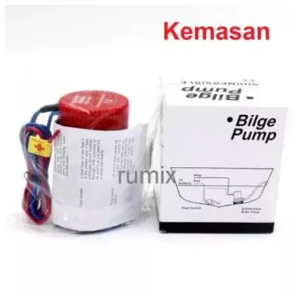 Pompa air celup Bilge pump 1100GPH DC 12V submersible pump mini 4