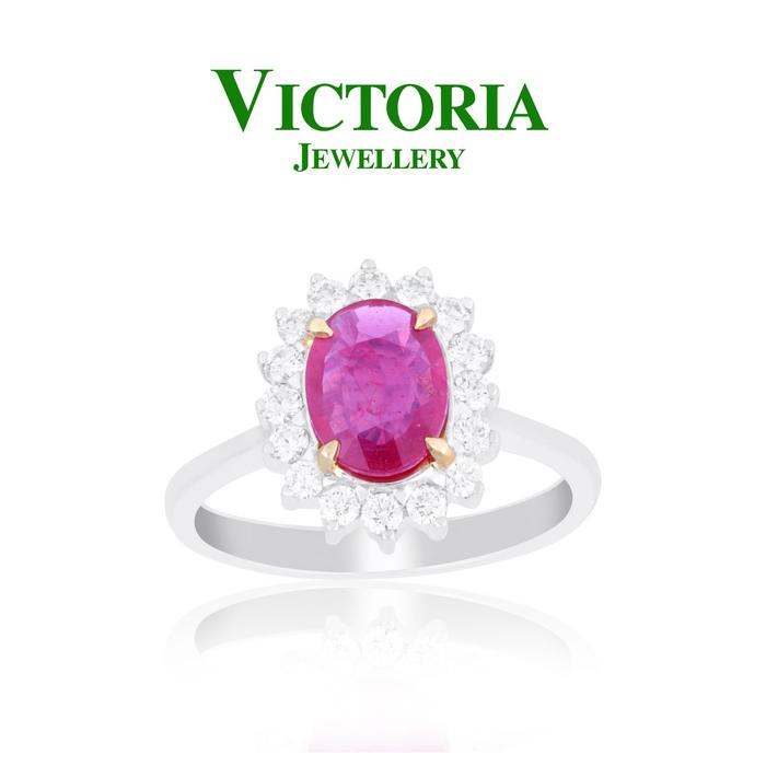 Gambar Cincin Berlian Batu Ruby VLR622998 Victoria Jewellery dari Victoria Jewellery Online Kota Administrasi Jakarta Selatan Tokopedia