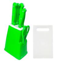 Gambar Pisau Dapur Stainless Rak Plastik + Talenan 8 pcs Random Color Q2-013p dari Formiana Kota Surabaya 5 Tokopedia