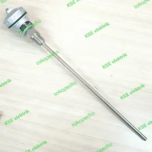 Thermocouple head PT100-1/2"×8X250mm. sensor panas suhu 400°C. material SS 304. drat 1/2"npt. diameter probe 8mm. panjang probe 250mm
