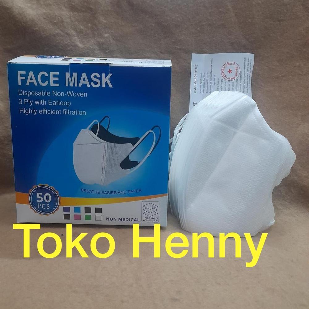 MASKER DUCKBILL WARNA PUTIH .... ISI 50 PCS