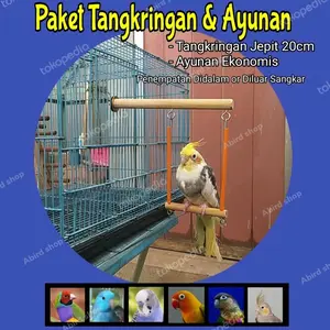 Paket Tangkringan + Ayunan Cockatiel Falk Lovebird Parrolet Finch