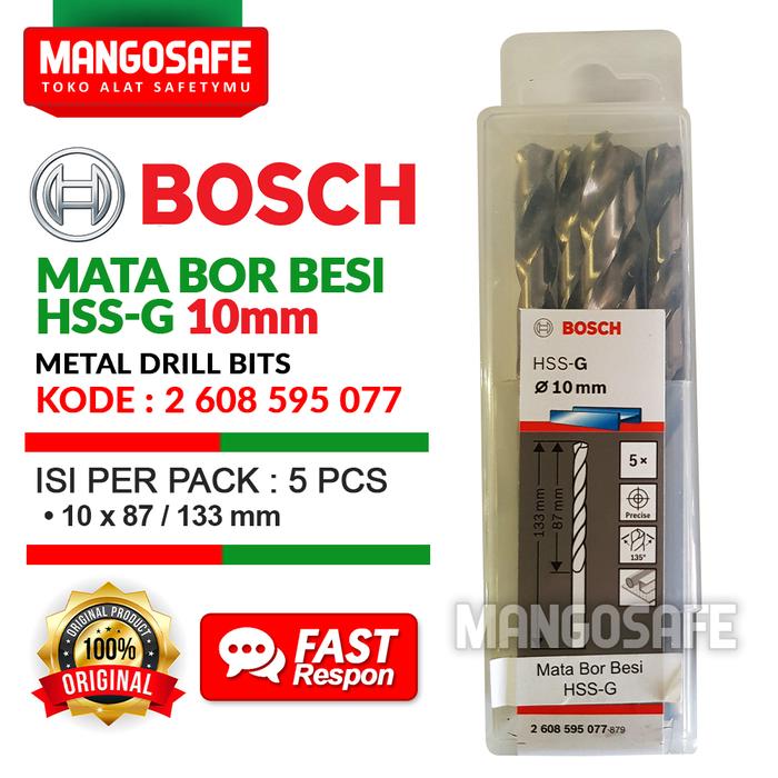 Gambar Set 5 Pcs 10mm Mata Bor Besi HSS-G BOSCH 10 mm Metal Drill Bits HSS G dari mangosafe Kota Medan Tokopedia