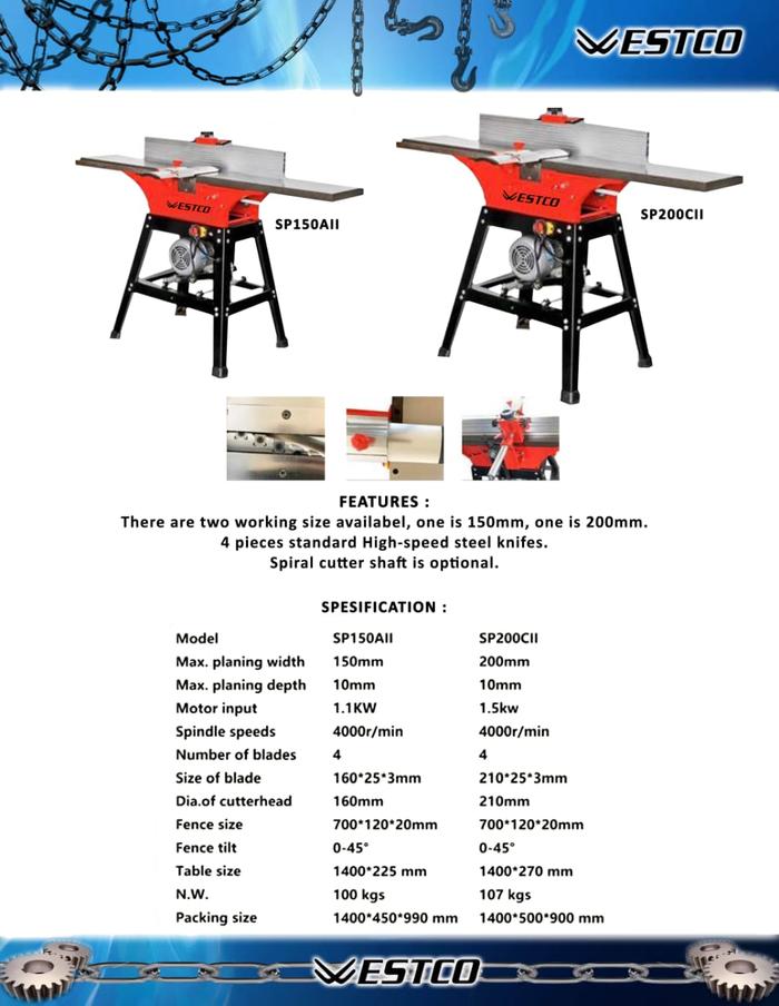 Gambar Westco Mesin Wood Jointer 8 inch / 8" SP-200 Wesco SP 200 SP200 dari Perkakas Grosir Kota Surabaya Tokopedia