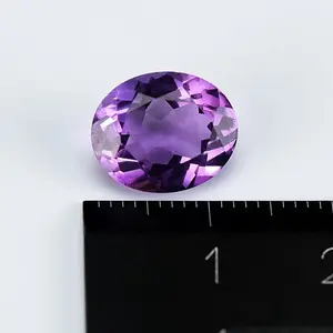 batu ametis kecubung ungu amethyst 12x10mm 4ct Natural permata NTE DIY