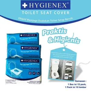 Isi 10 HYGIENEX Disposable Paper Toilet Seat Cover Alas Dudukan Toilet