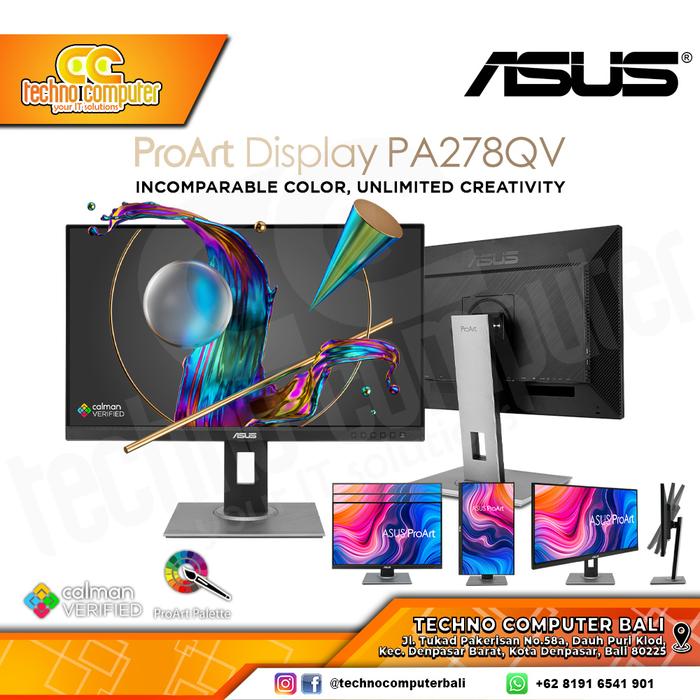Gambar ASUS ProArt Display PA278QV Professional Monitor 27inch IPS 100% sRGB dari Techno Computer Bali Kota Denpasar Tokopedia