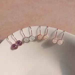 Anting Batu Alam Clear Rosegold