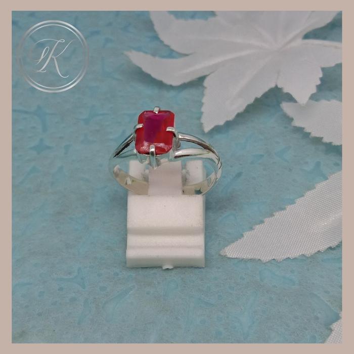 Gambar CINCIN WANITA PERAK BATU PERMATA PINK dari toko perak kotagede silver Kota Yogyakarta Tokopedia