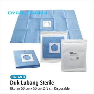 Duk Lubang Steril 50cm x 50cm Onemed / Doek Bolong Steril 50cm x 50 cm