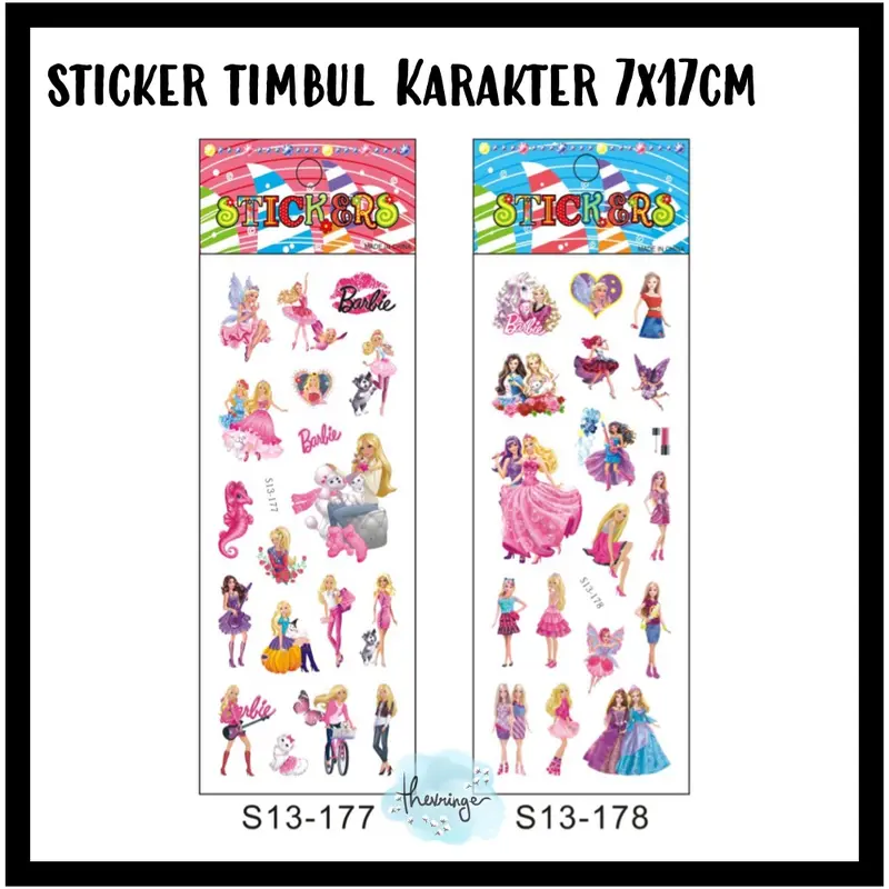 STICKER TIMBUL KARAKTER Stiker Anak Perempuan Hello Kitty Girl Mermaid 3