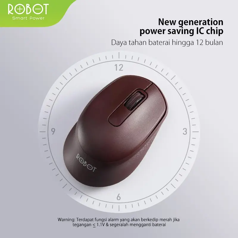 ROBOT M312 BLACK SILENT MUTE WIRELESS MOUSE
