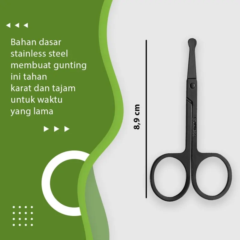 Gunting Cukur Kecil Bulu Hidung Mata Alis Benang Ujung Tumpul Baja 4