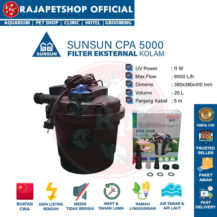 Gambar ( EXTERNAL FILTER ) GRECH CPA 5000 CANISTER EKSTERNAL POND KOLAM IKAN dari Rajapetshop Official Kota Surabaya Tokopedia