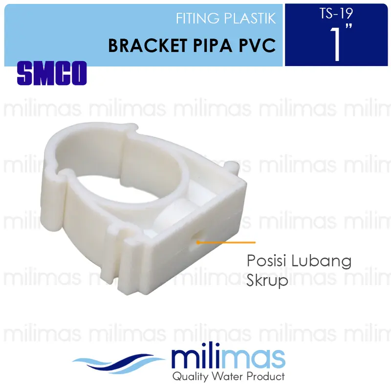 SMCO - Klem / Clip Pipa Conduit-PVC-PEX Uk.1" - TS19 Klip 32mm Putih 2