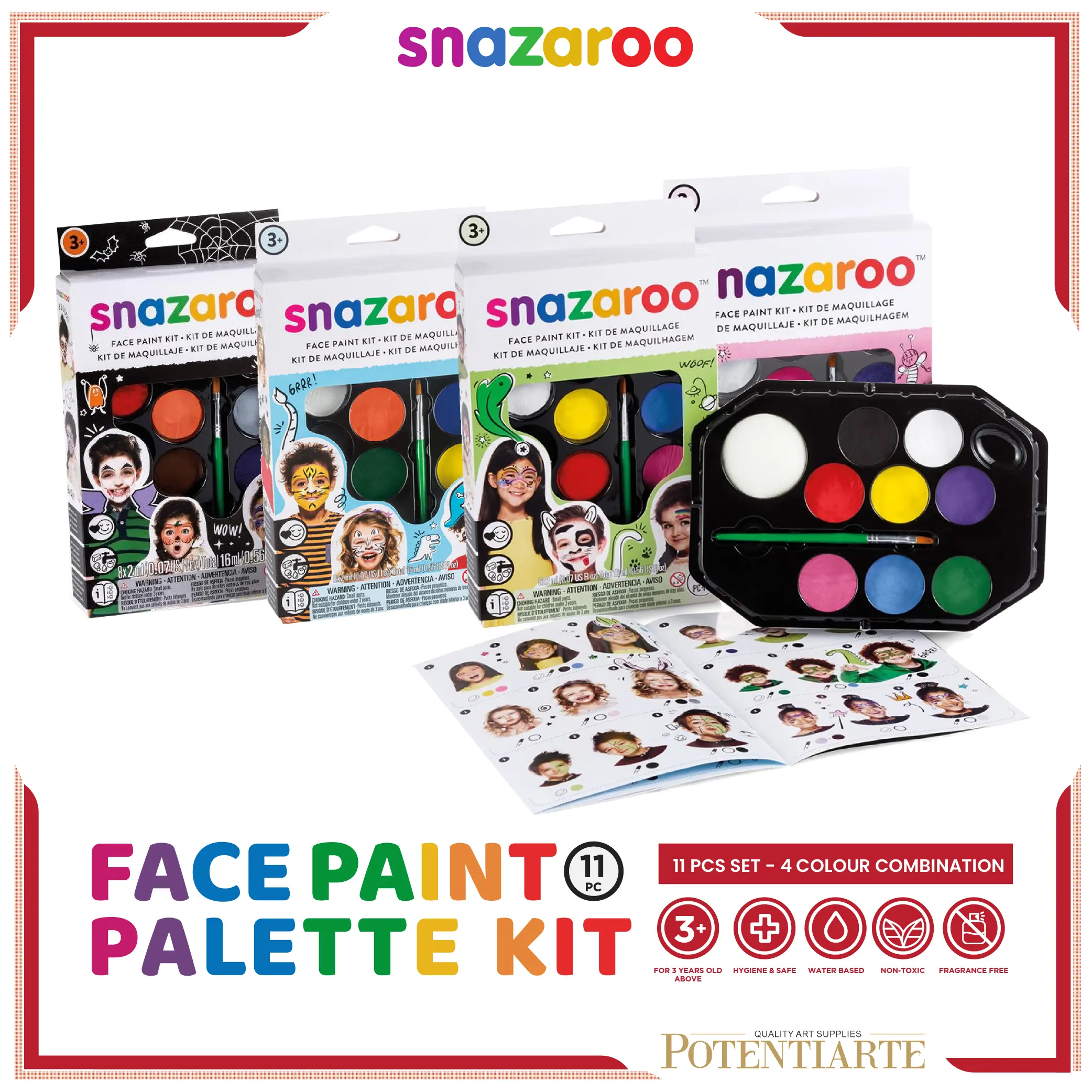 Cat Muka Snazaroo Palette Kit Face Body Paint Color Set
