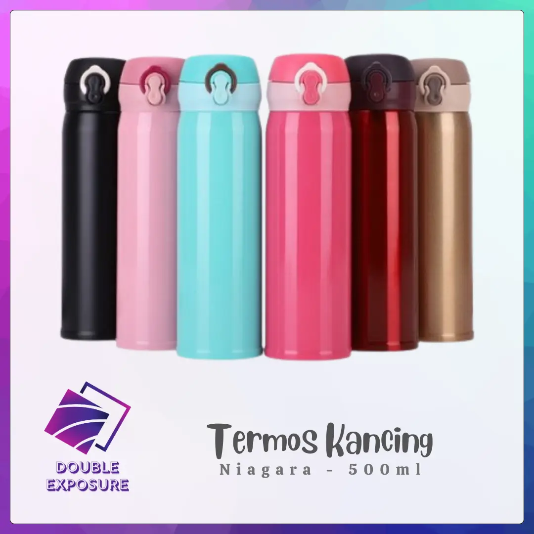 TERMOS STAINLESS NIAGARA KANCING 500ML VACCUM FLASK TERMOS AIR PANAS