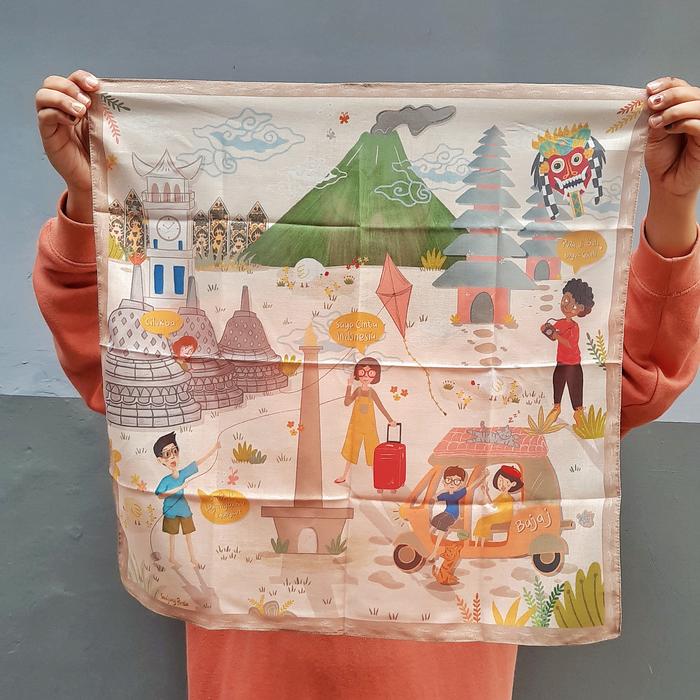 Gambar SANCRAFT - Scarf Landmark - 55x55 cm dari SANCRAFT ID Kota Administrasi Jakarta Timur Tokopedia