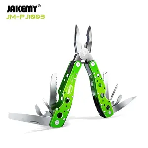 Jakemy JM-PJ1003 9 in 1 Tang Multifungsi Outdoor Folding Pliers Green