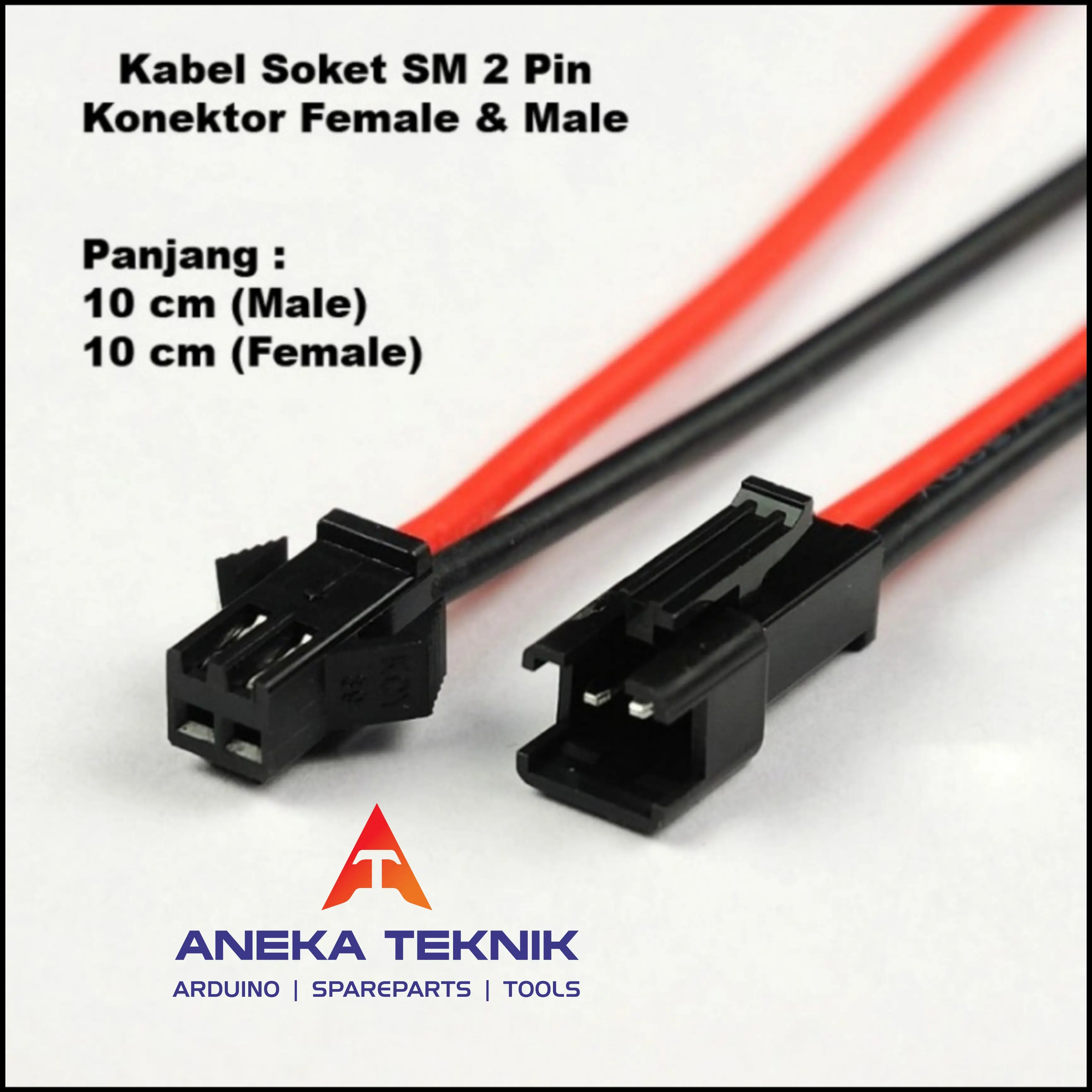 Kabel Soket DC SM 2 pin Konektor / Connector Female & Male 10 cm