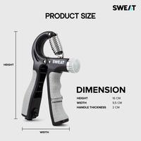 Gambar SWEAT - Adjustable Hand Grip Exerciser with Counter | Alat Handgrip Fitness - Latihan Otot Tangan, Lengan & Power Gym Portable - Black dari SWEAT.ID Kota Administrasi Jakarta Utara 4 Tokopedia