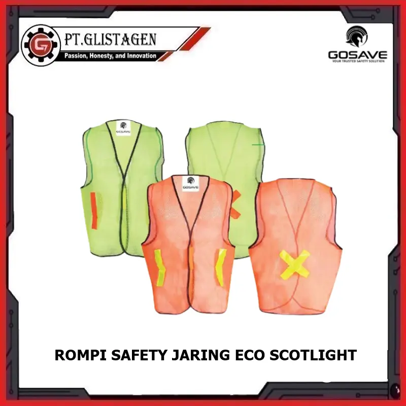 Rompi Jaring Scoth X Rompi Jala Safety Proyek Scothlight Nyala GOSAVE