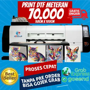 SABLON DTF DIRECT TRANSFER FILM CETAK FULL COLOUR METER METERAN CENTI