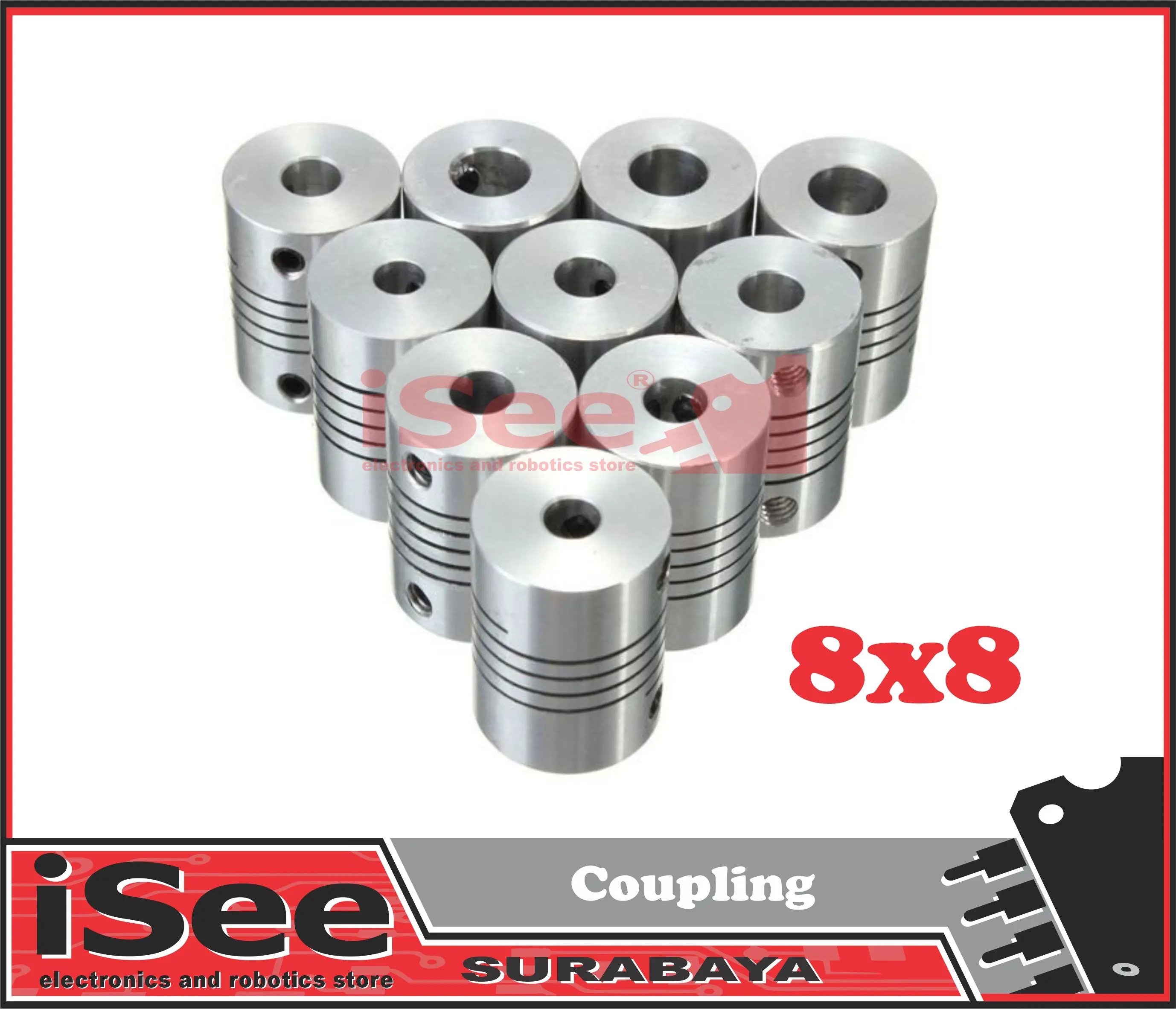 Flexible Shaft 8x8 mm Coupling CNC Motor Coupler 8mm to 8 mm D19L25