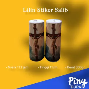 Lilin SalibTuhan Yesus Sepasang Candle Rohani Nyala 12 Jam