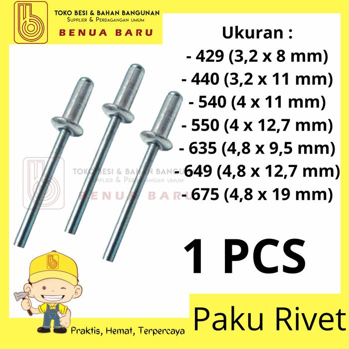 Jual Paku Rivet Sip / Paku Rivet 429 440 540 550 635 649 675 / Blind ...