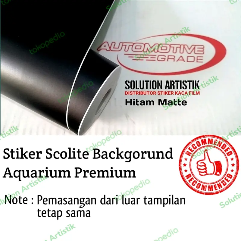 Scotlite background aquarium / stiker Hitam doff Lebar 45cm 0